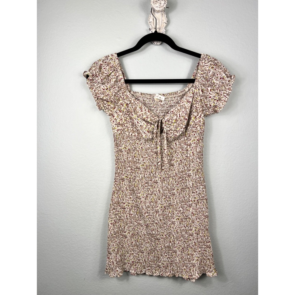 Blush BJ Women's Floral Smocked Babydoll Short Mini Dress‎ Size S